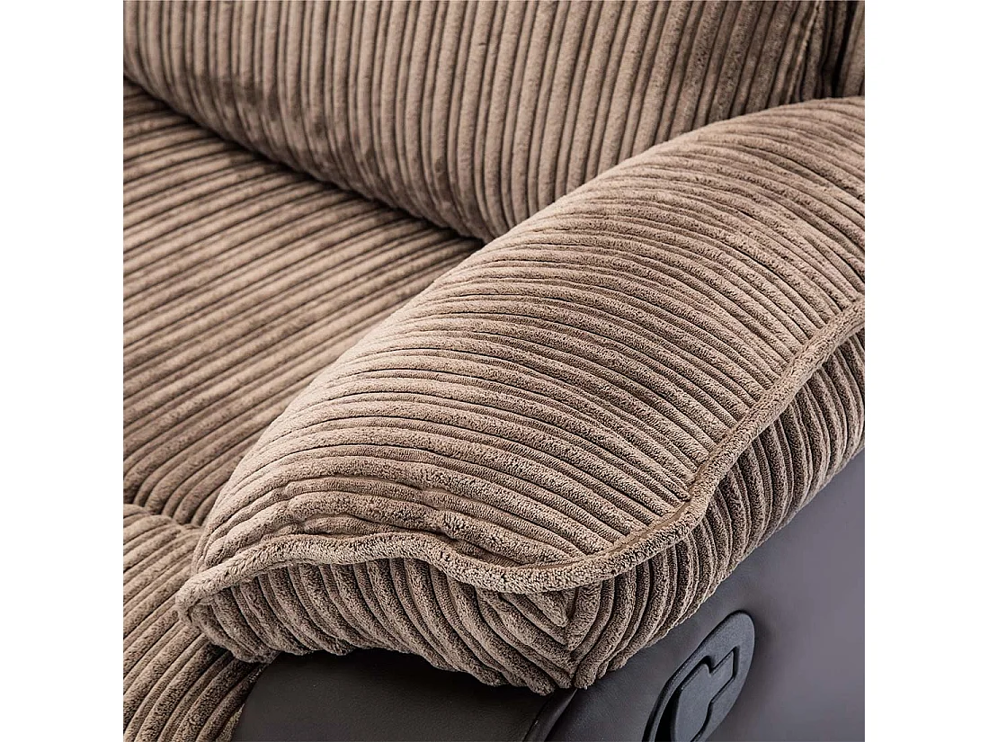 Postana 3 Seater Manual High Back Jumbo Cord Fabric Recliner Sofa