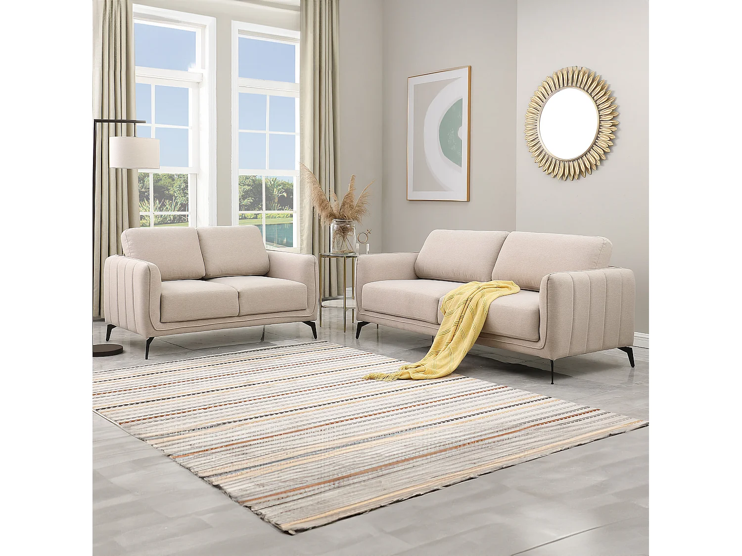 Oslo Modern Scandi Style Fabric Living Room 2+3 Seater Sofa Set