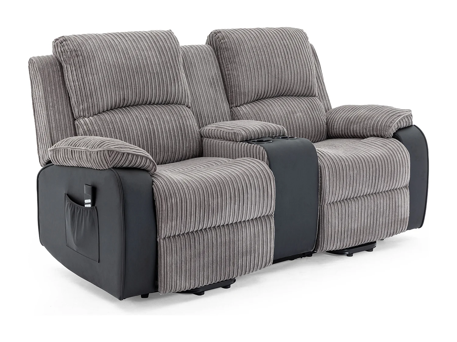 Postana Dual Motor Rise Recliner 2 Seater Cord Drinks Console Sofa