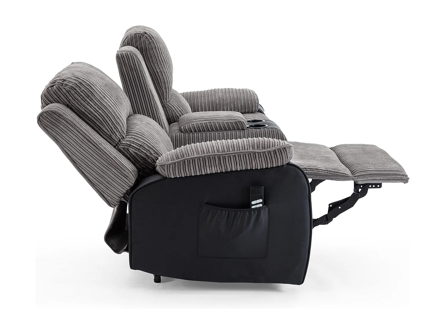 Postana Dual Motor Rise Recliner 2 Seater Cord Drinks Console Sofa