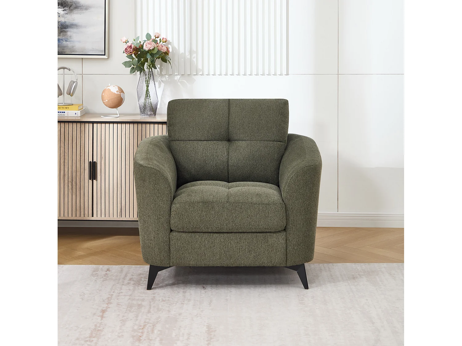 Solna Modern Scandi Style Fabric Living Room Chair