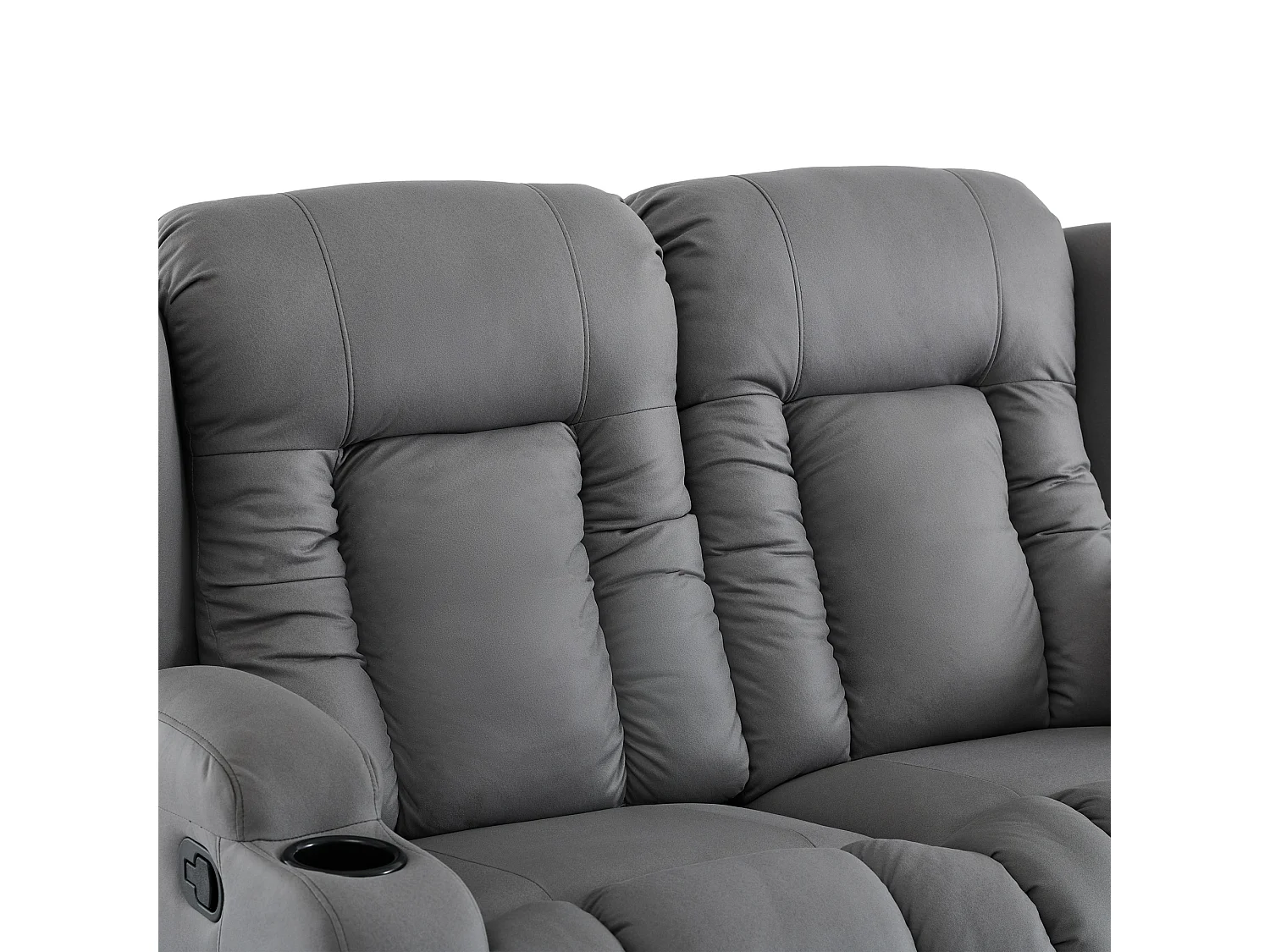 Caesar 2 Seater Grey Technology Fabric Modern Manual Recliner Sofa