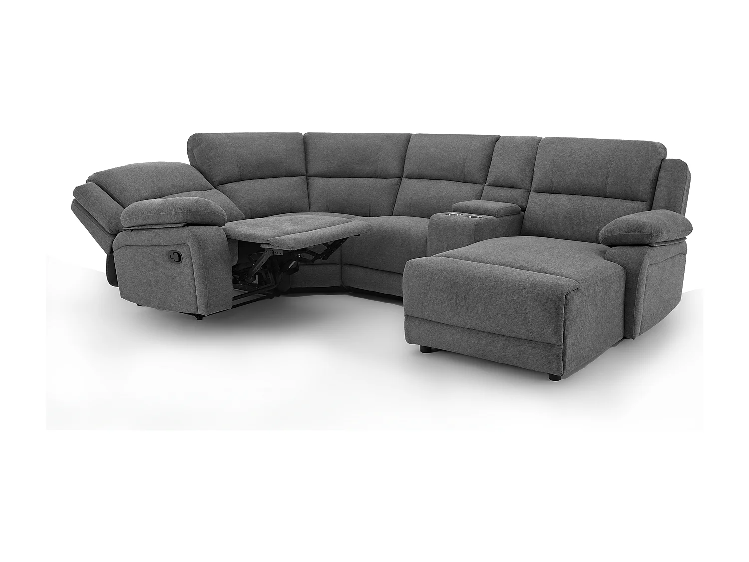 Dublin 4 Seater Fabric Corner Recliner Sofa