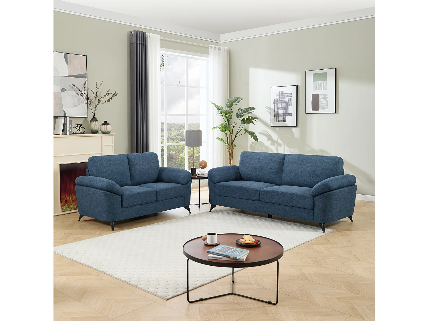 Malmo Modern Scandi Style Fabric Living Room 2+3 Seater Sofa Set