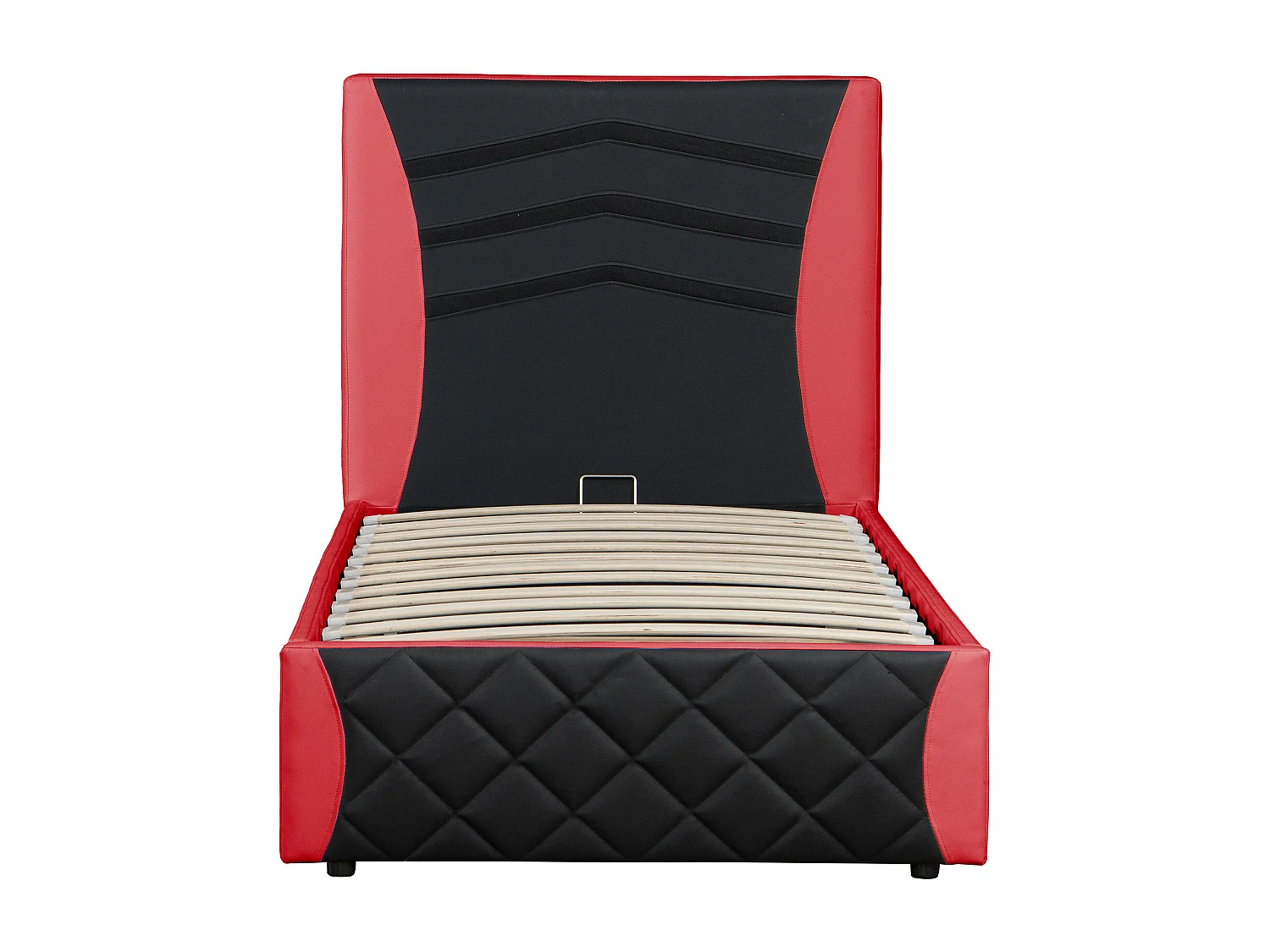 Galaxy Ottoman Storage LED Headboard Gaming Single Black Bed Frame w 25cm Deep Pocket Memory Foam Mattress