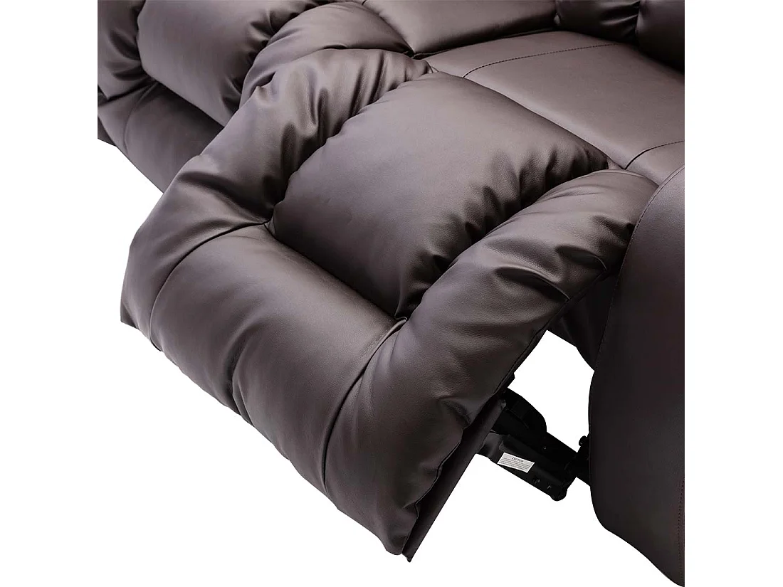 Caesar 3 Seater Manual High Back Bonded Leather Recliner Sofa