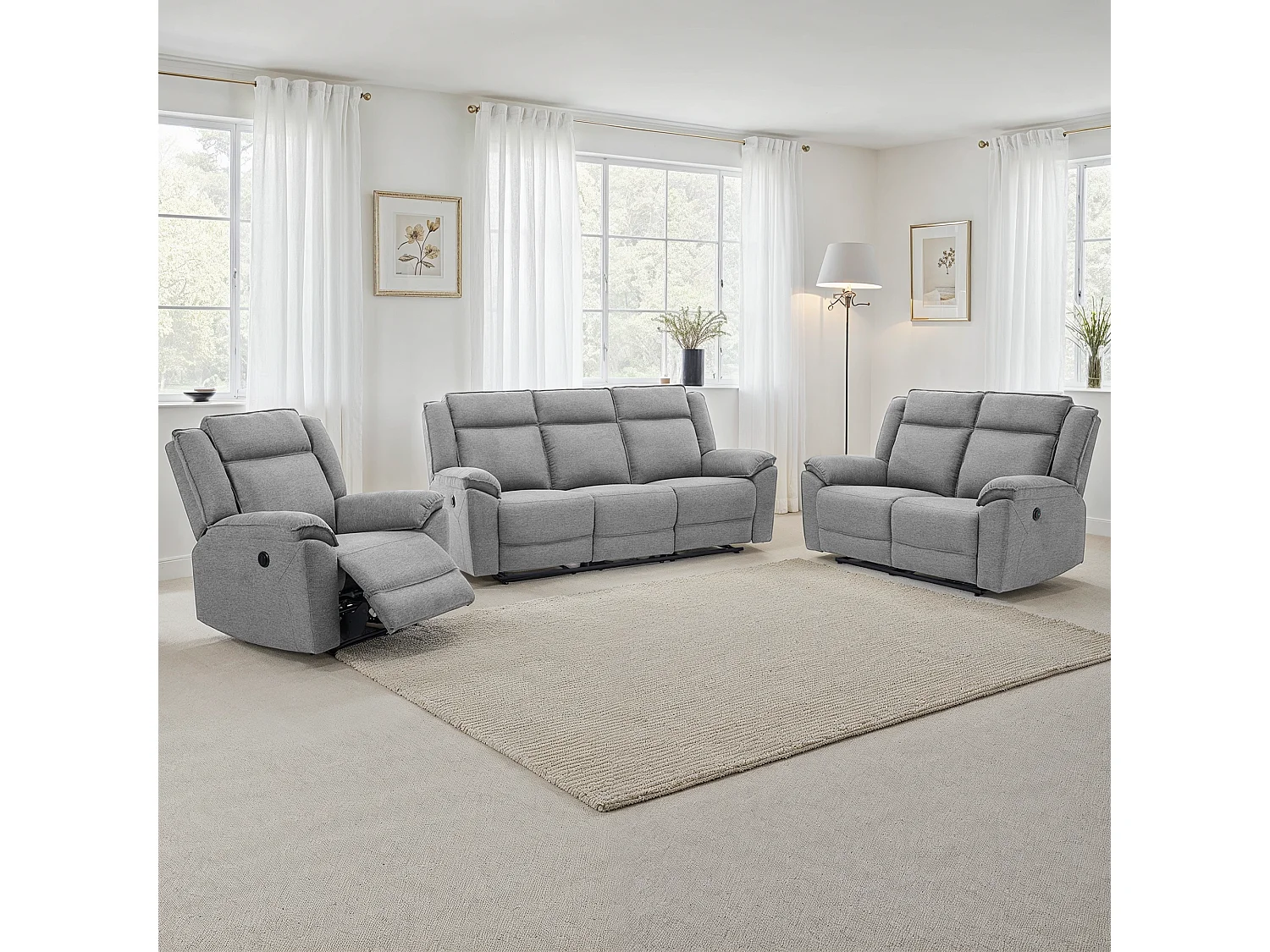 Skye 3+2+1 Linen Electric Recliner Sofa Set