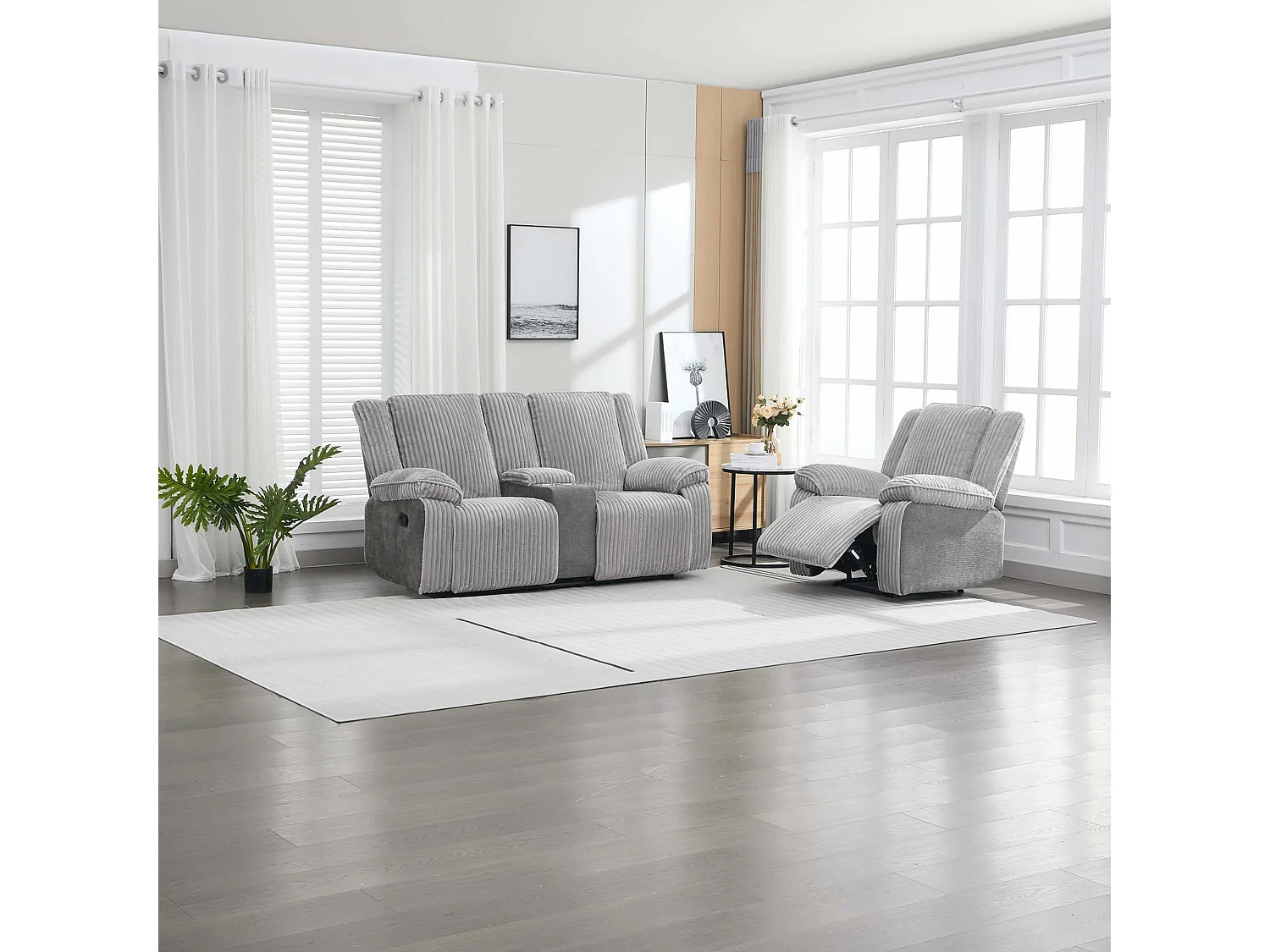 Verona 2+1 Jumbo Cord Manual Recliner Sofa Set