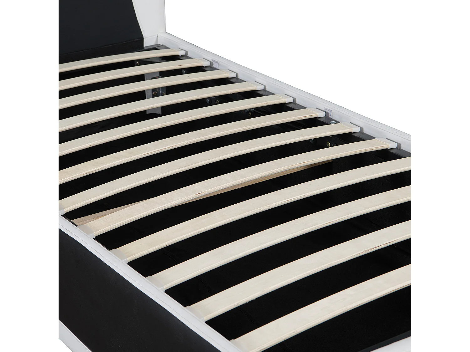 Galaxy Ottoman Storage LED Headboard Gaming Single Black Bed Frame