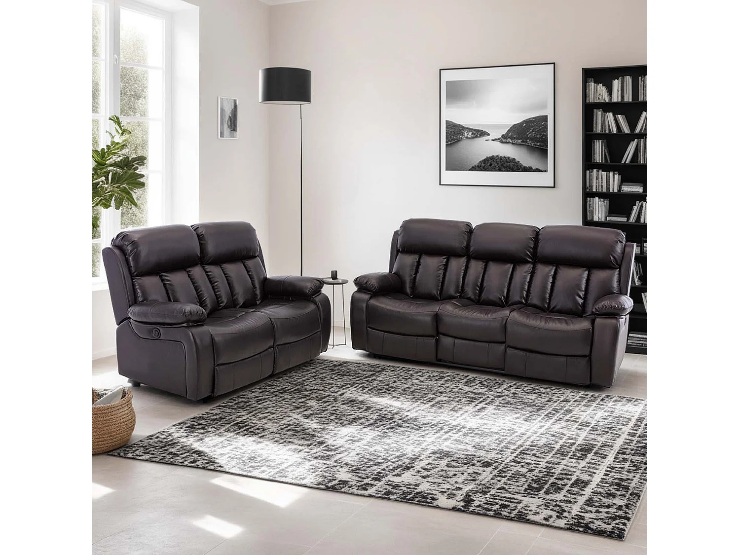 Chester Electric Recliner Bonded Leather 2+3 Seater Sofa Set