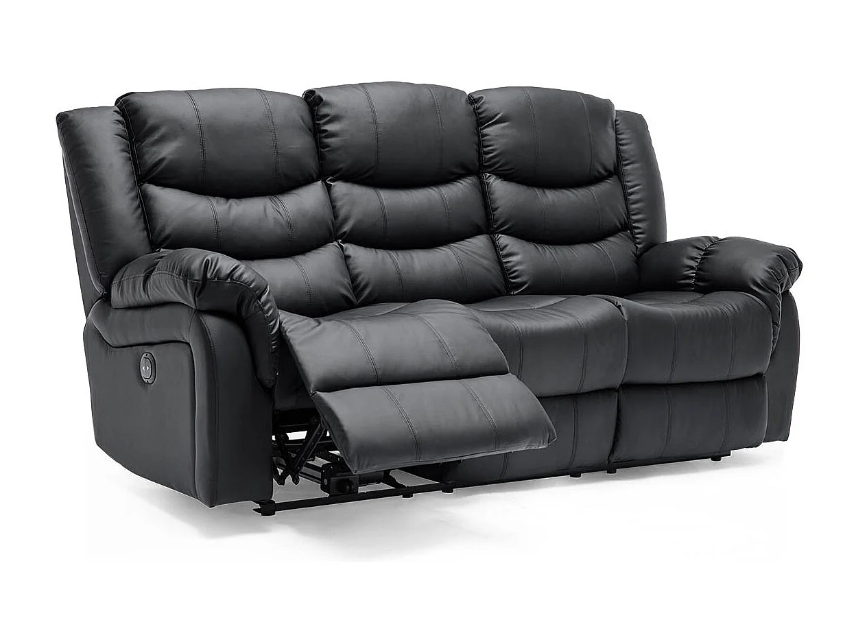Seattle Electric Recliner Bonded Leather 1+2+3 Seater Sofa Set
