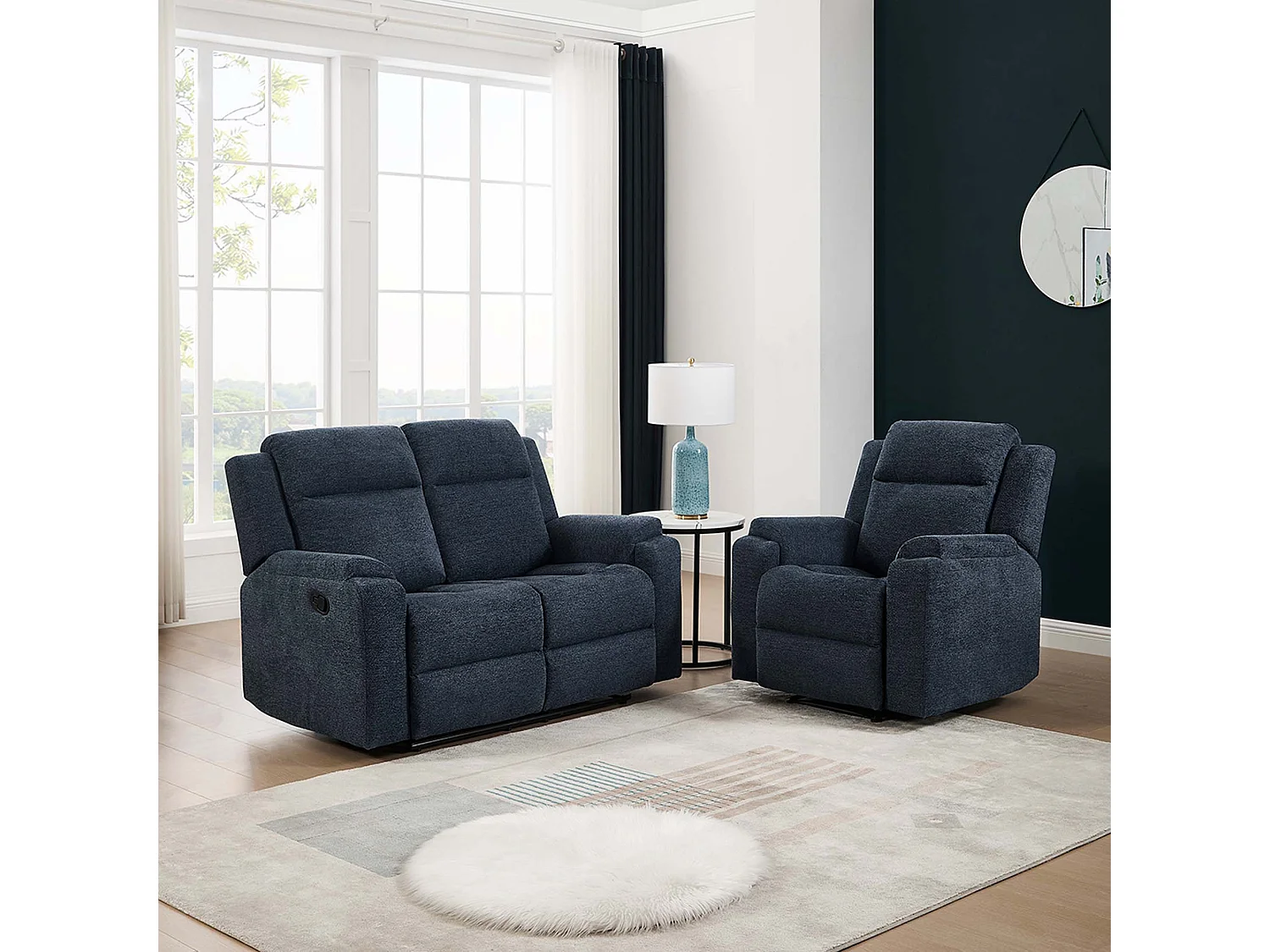 Orka 1+2 Seater Fabric Manual Recliner Sofa Set