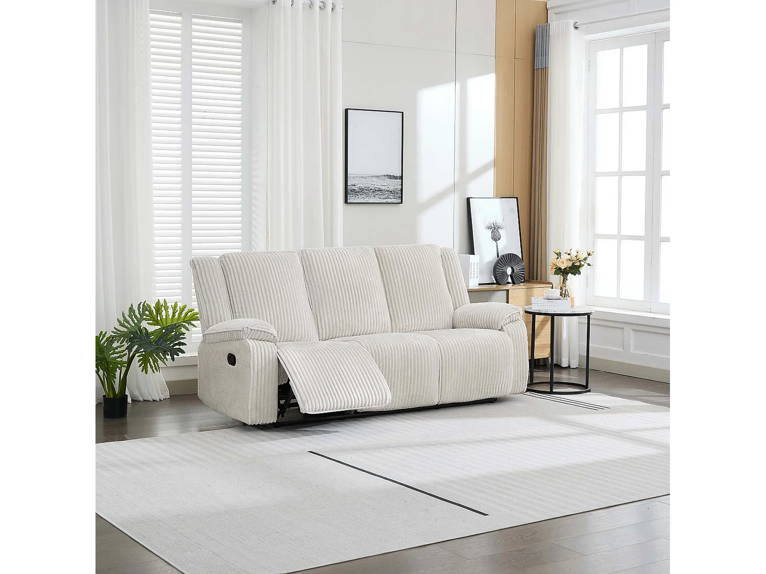Verona 3 Seater Jumbo Cord Manual Recliner Sofa