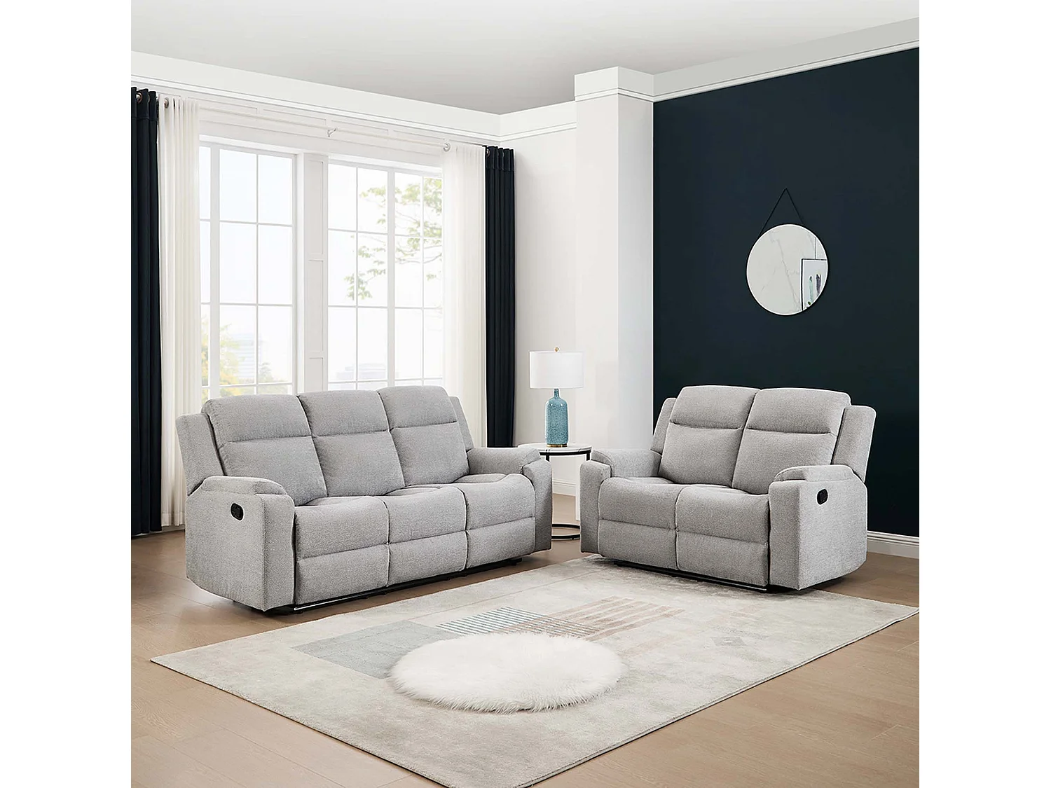 Orka 2+3 Seater Fabric Manual Recliner Sofa Set