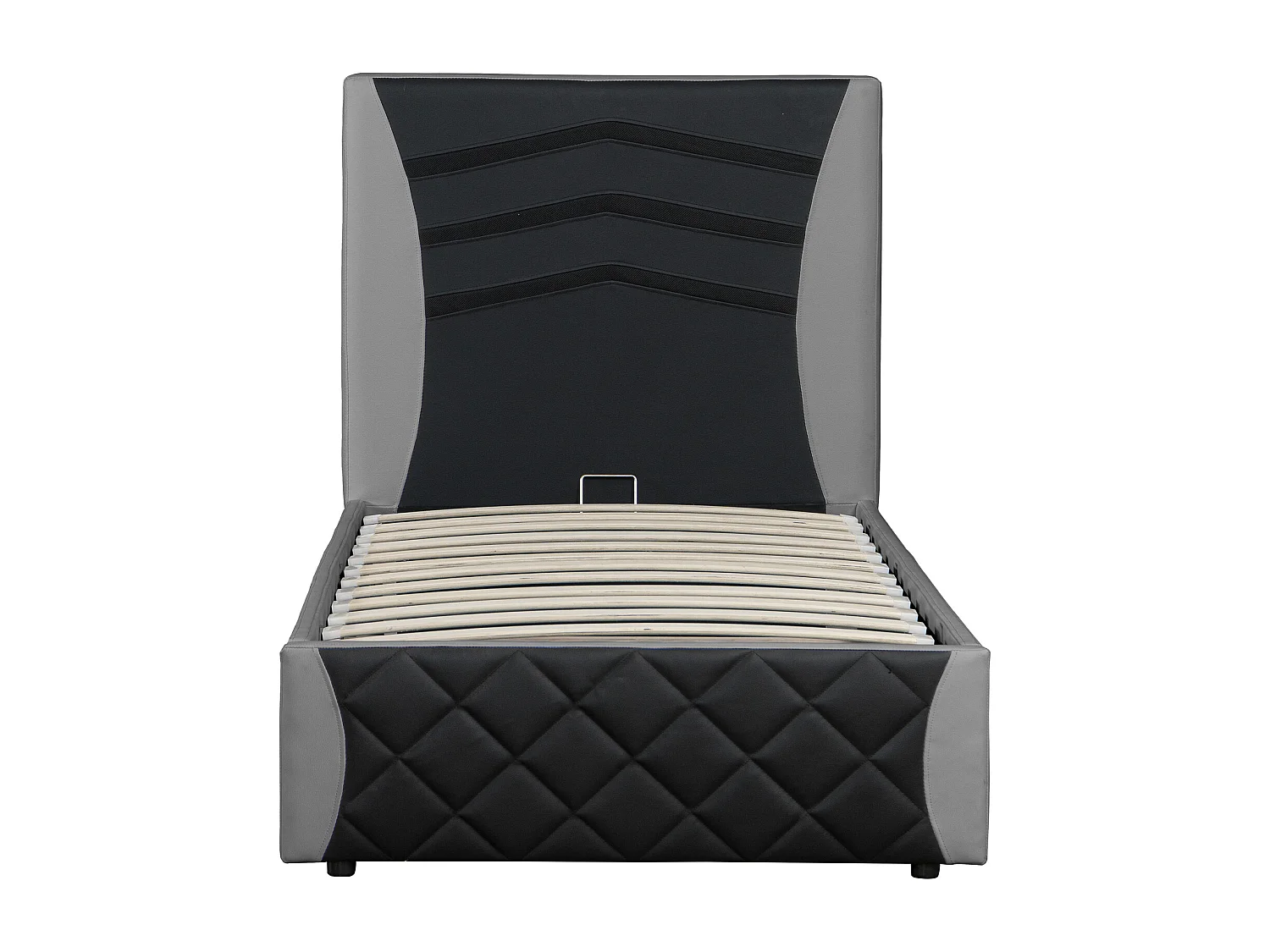Galaxy Ottoman Storage LED Headboard Gaming Single Black Bed Frame w 15cm Comfort Foam Mattress
