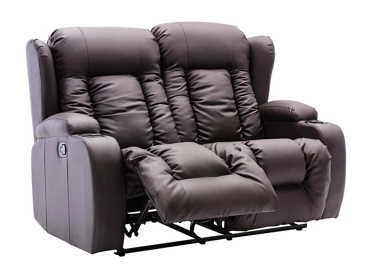 Caesar Manual Recliner Bonded Leather 1+2 Seater Sofa Set