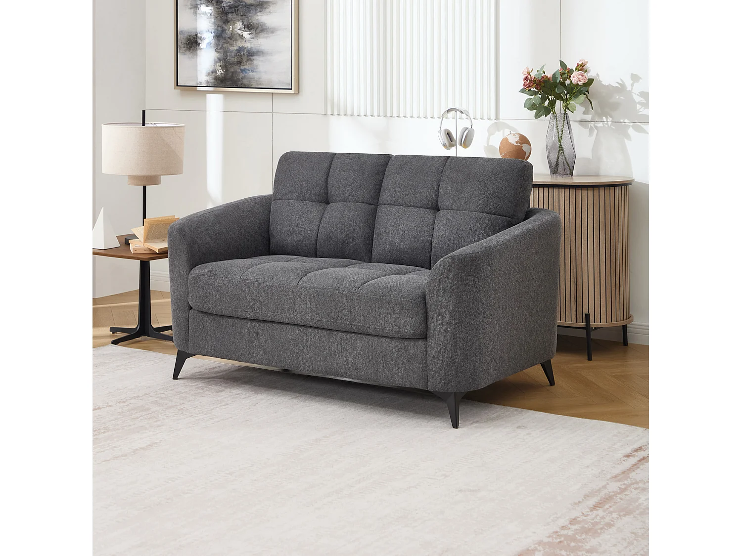 Solna 1+2 Seater Scandi Style Fabric Living Room Sofa Set