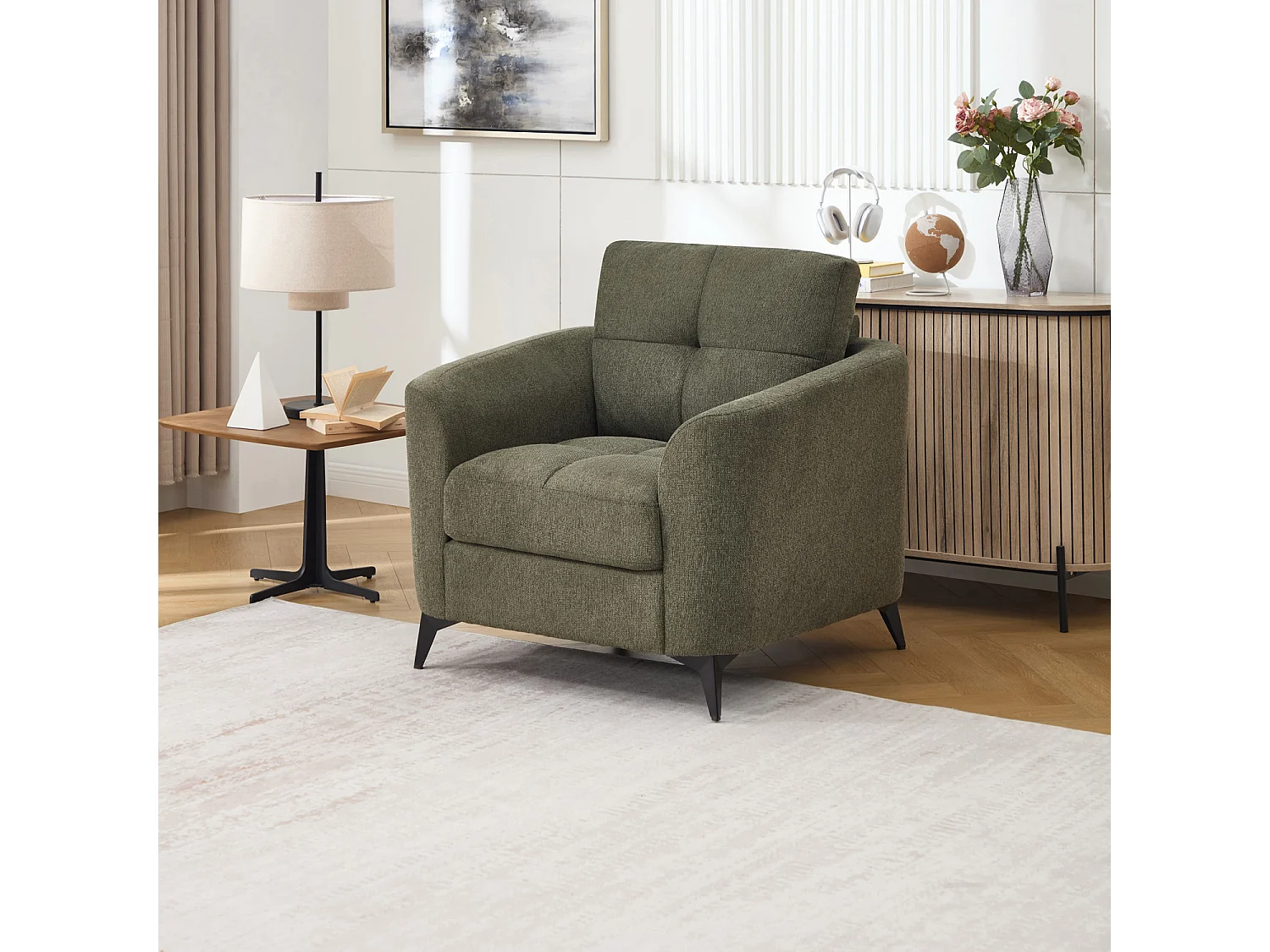 Solna 1+3 Seater Scandi Style Fabric Living Room Sofa Set