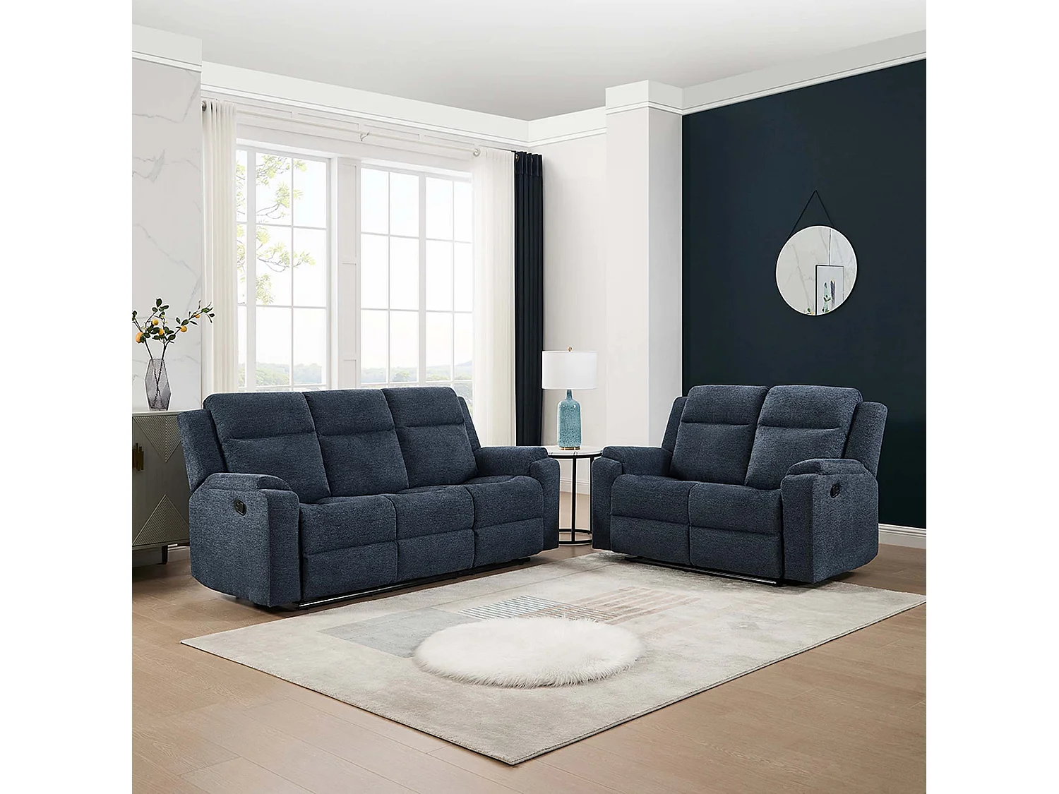 Orka 2+3 Seater Fabric Manual Recliner Sofa Set