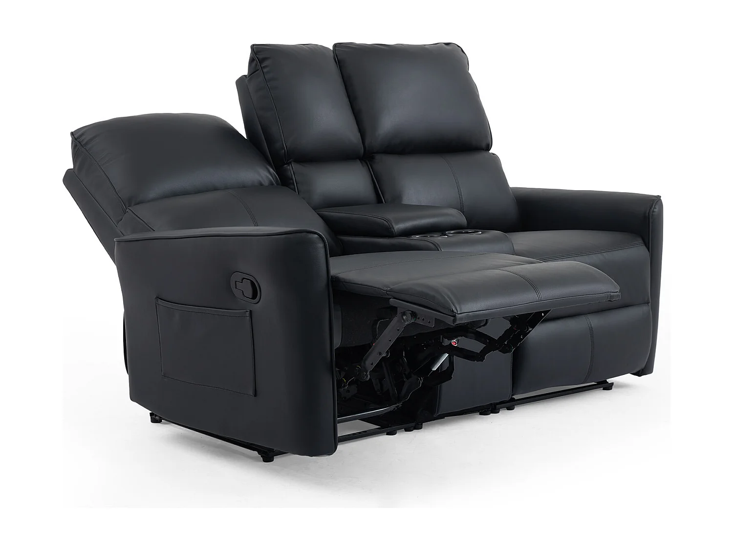 Madrid 1+2 Seater W Console Manual Air Leather Recliner Sofa Set