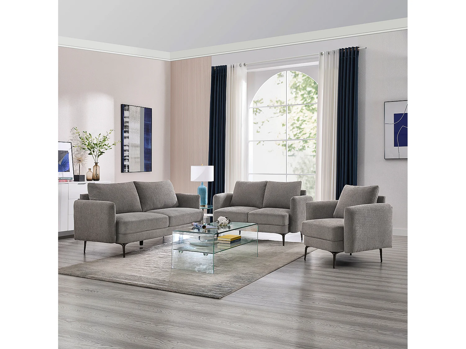 Sofia 1+2+3 Seater Fabric Sofa Set