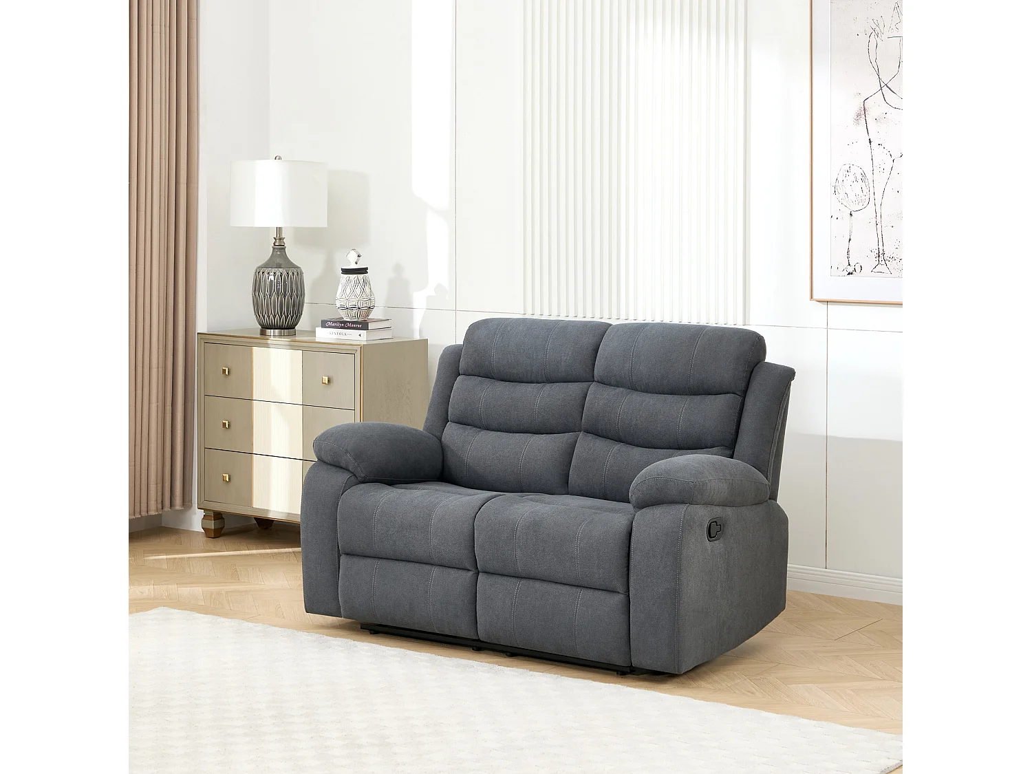 Boston Manual Recliner Fabric 1+2+3 Seater Sofa Set