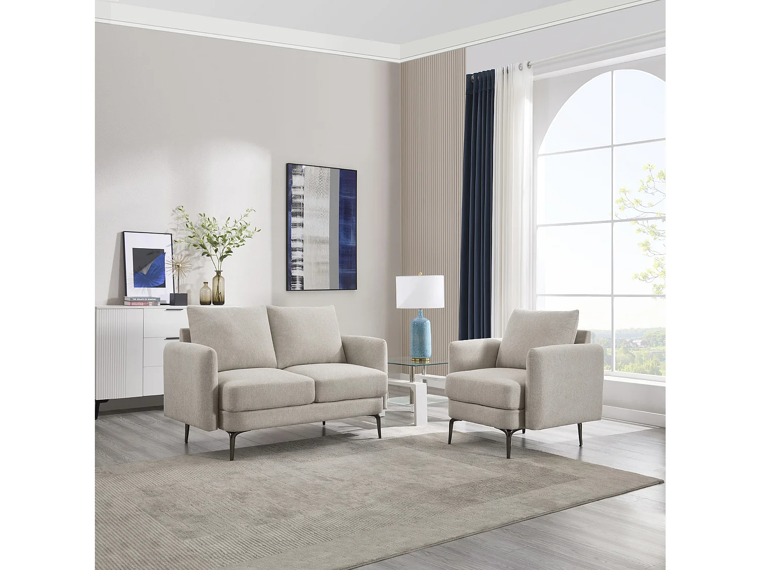 Sofia 1+2 Seater Fabric Sofa Set