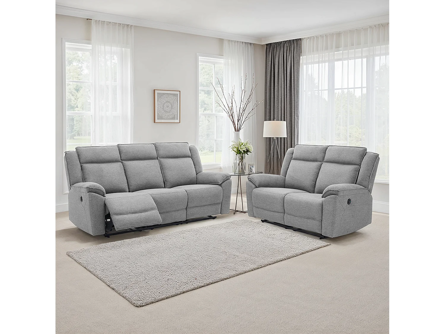 Skye 3+2 Linen Electric Recliner Sofa Set
