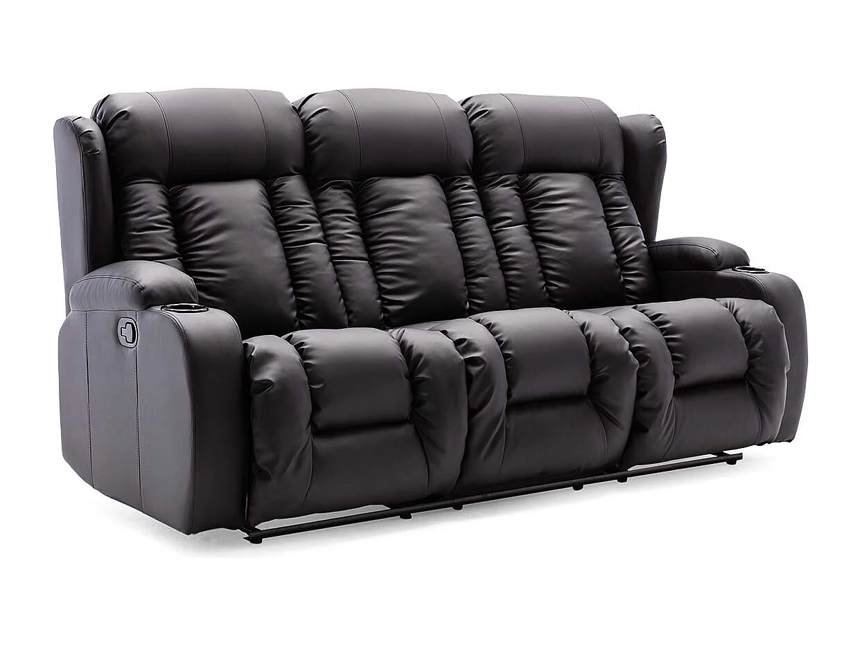 Caesar Manual Recliner Bonded Leather 1+2+3 Seater Sofa Set