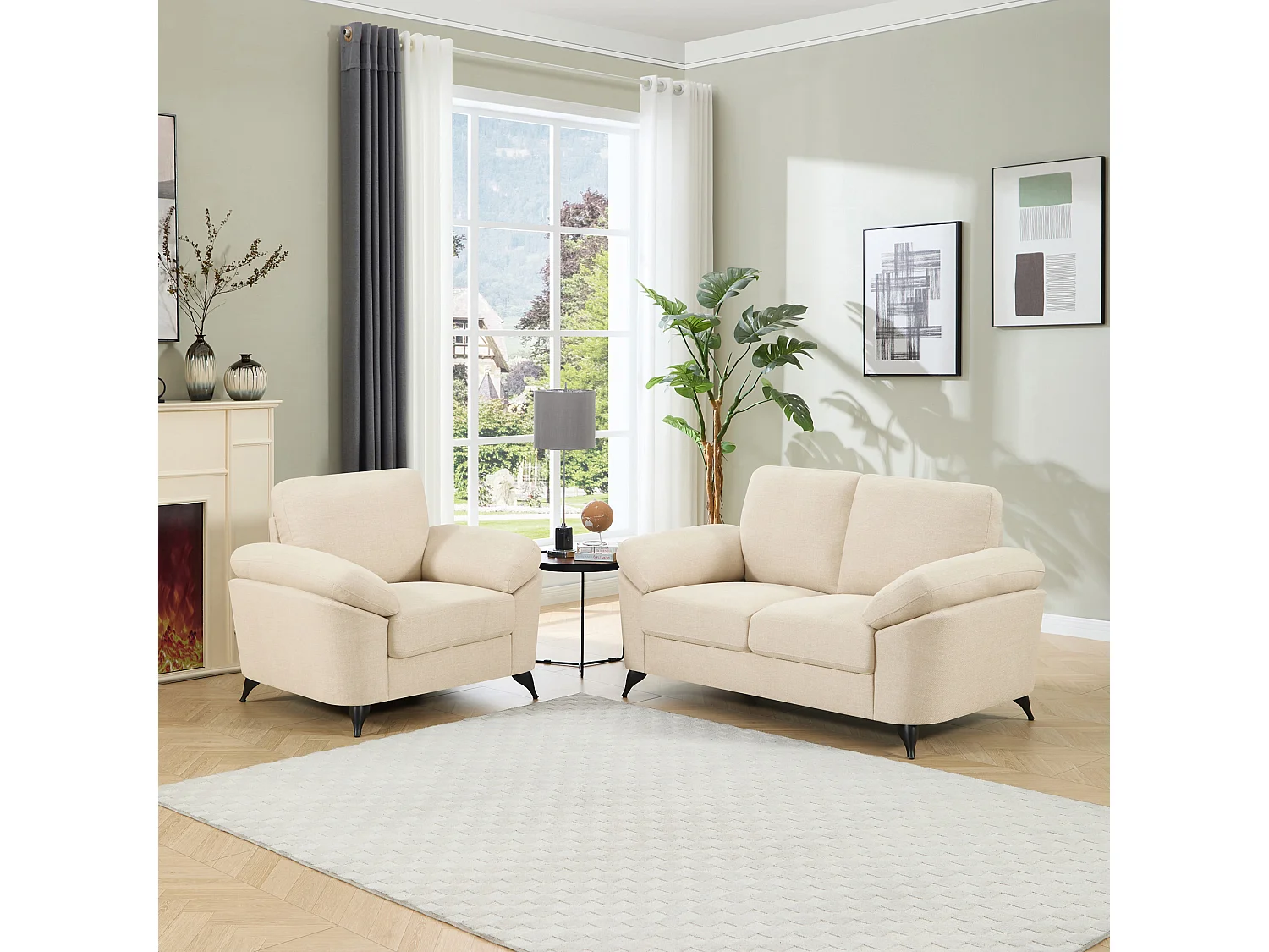 Malmo Modern Scandi Style Fabric Living Room 1+2 Seater Sofa Set