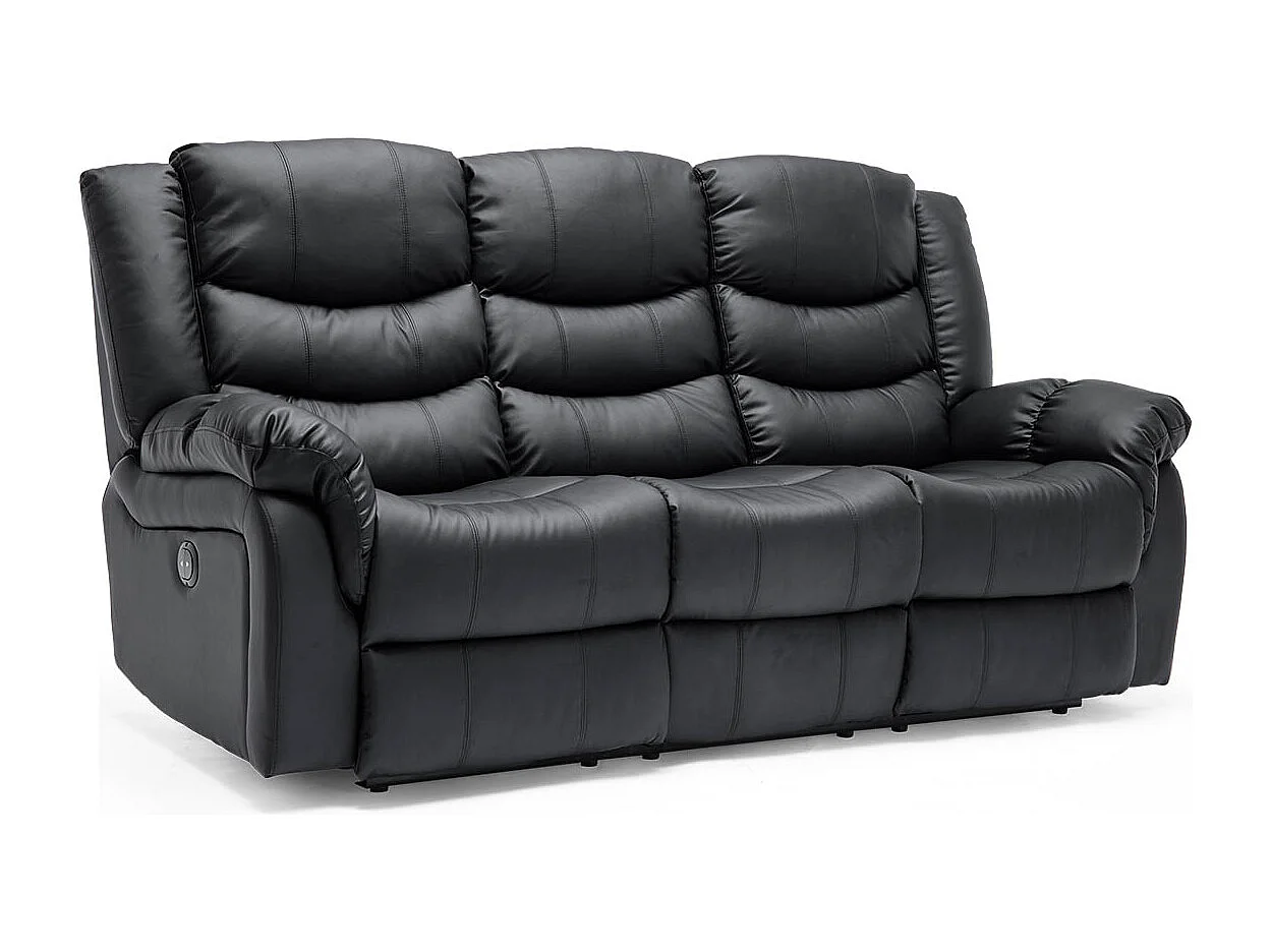 Seattle Electric Recliner Bonded Leather 1+3 Seater Sofa Set