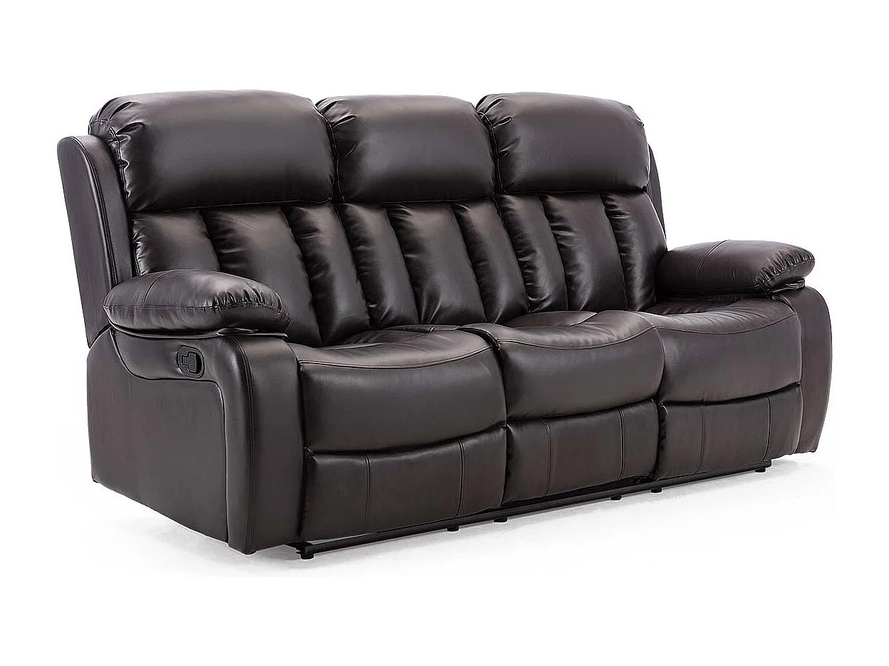 Chester Manual Recliner Bonded Leather 1+2+3 Seater Sofa Set