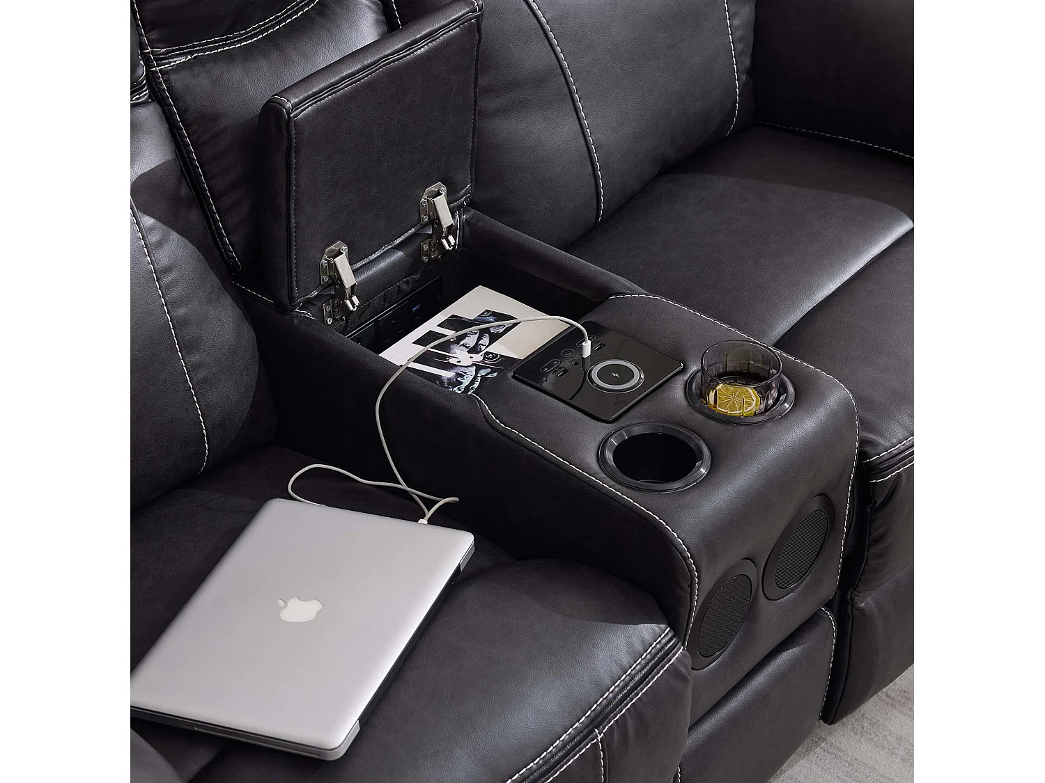 Vinson Electric Recliner 1+2+3 Seater Air Leather Sofa Set