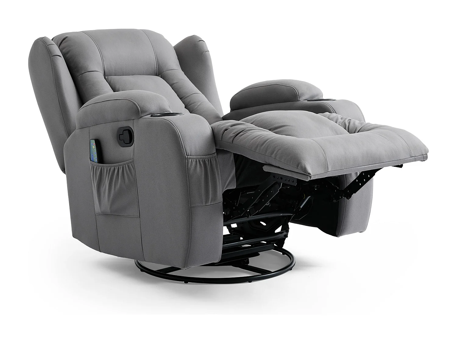 Caesar 1+3 Seater Grey Technology Fabric Modern Manual Recliner Sofa Set