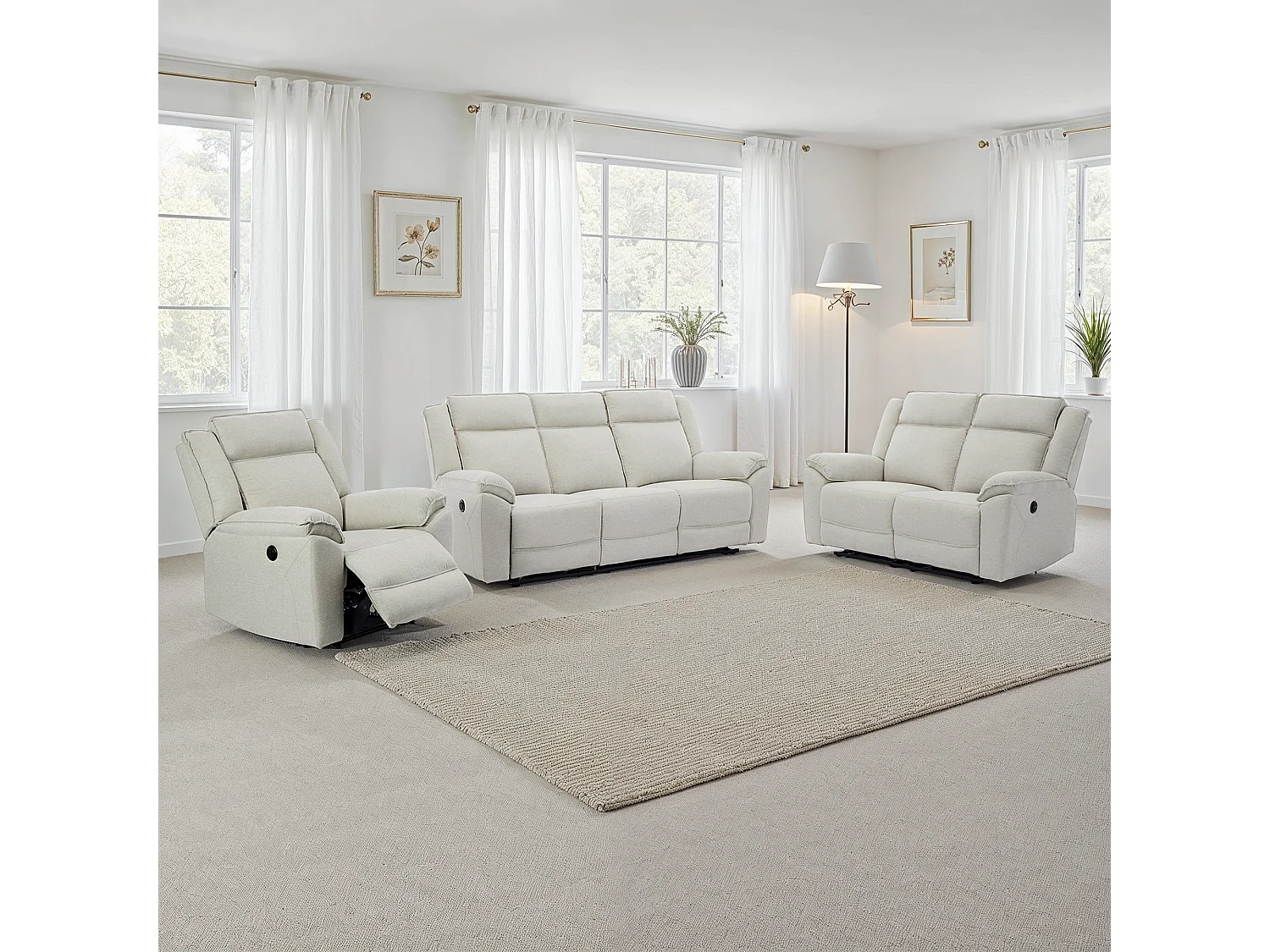 Skye 3+2+1 Linen Electric Recliner Sofa Set