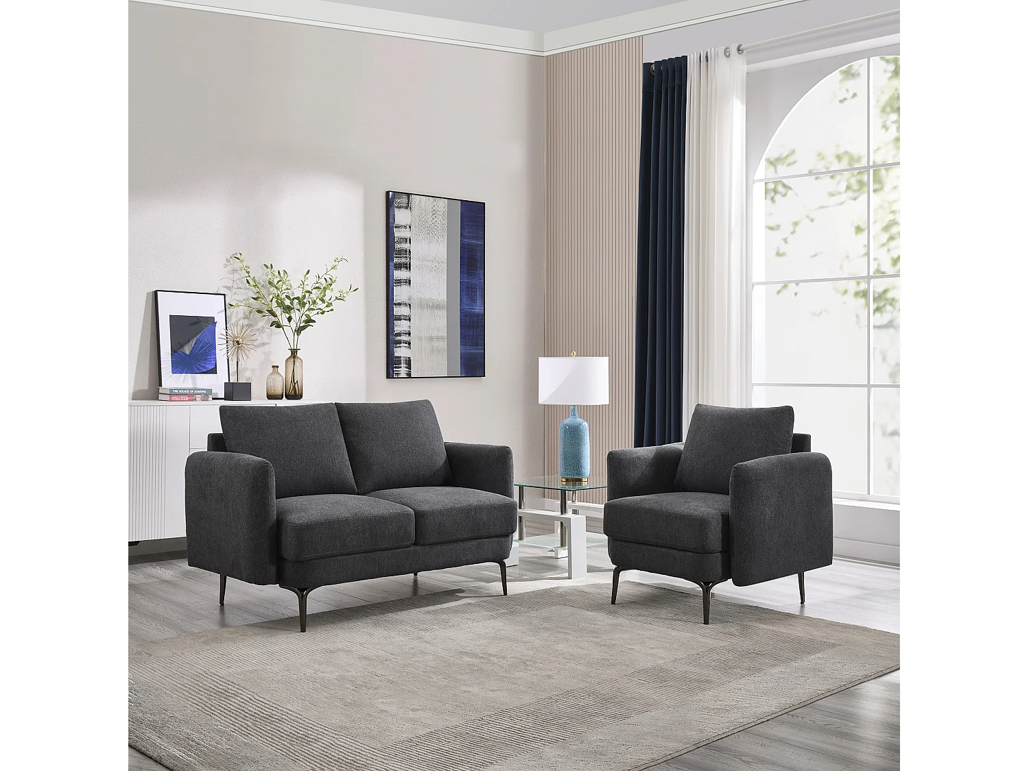 Sofia 1+2 Seater Fabric Sofa Set