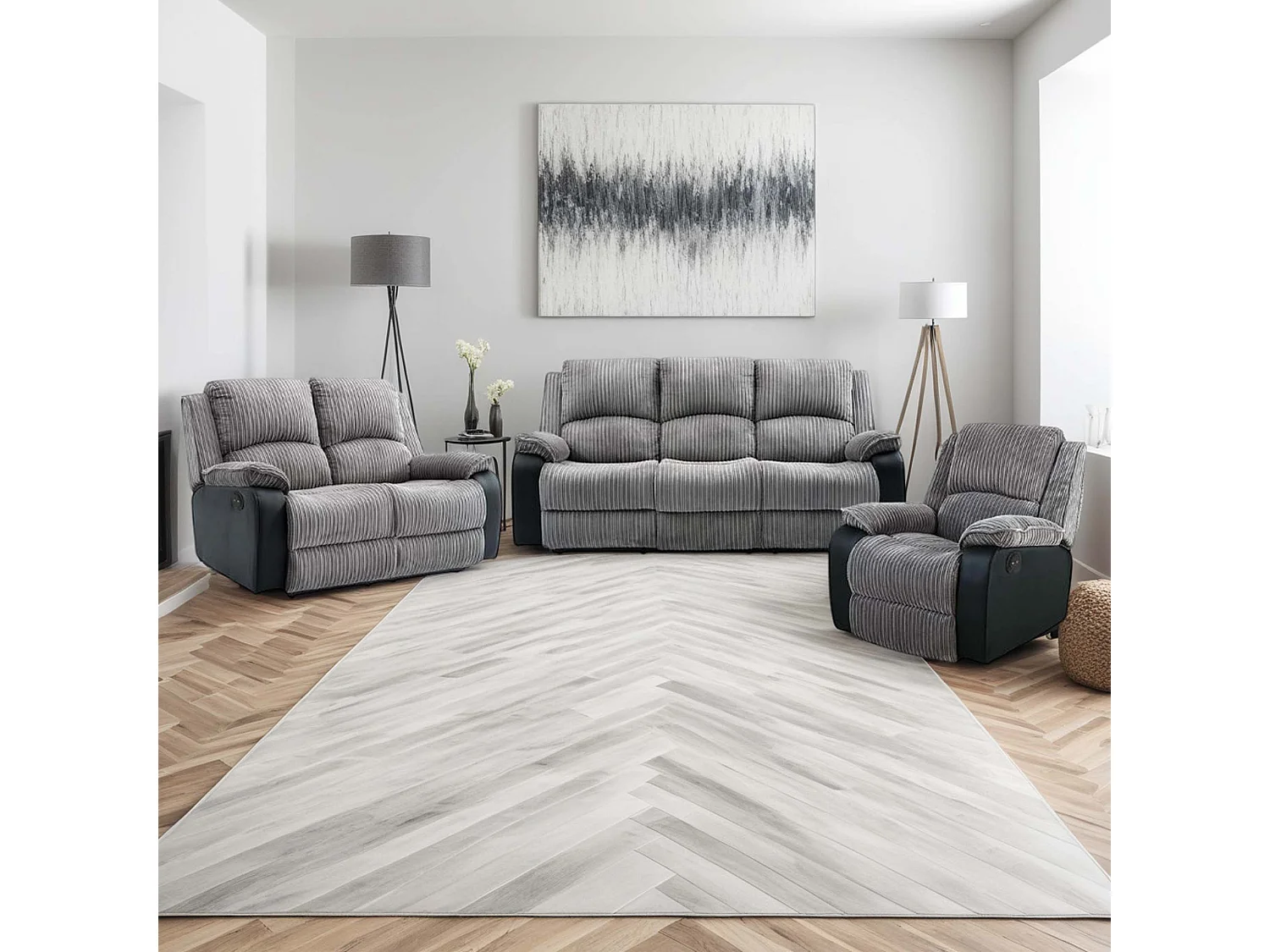 Postana Electric Recliner Jumbo Cord 1+2+3 Seater Sofa Set