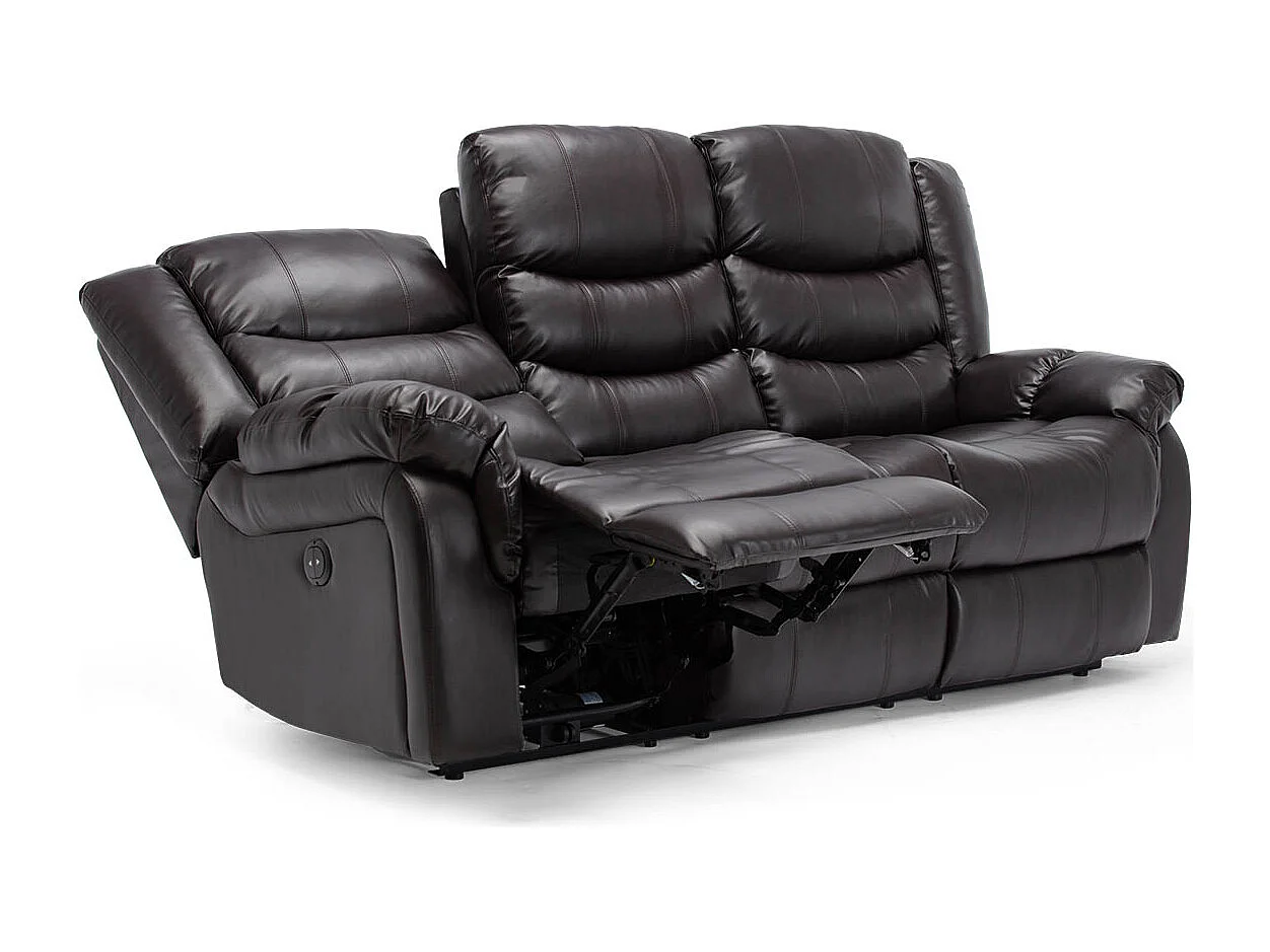 Seattle Electric Recliner Bonded Leather 1+3 Seater Sofa Set