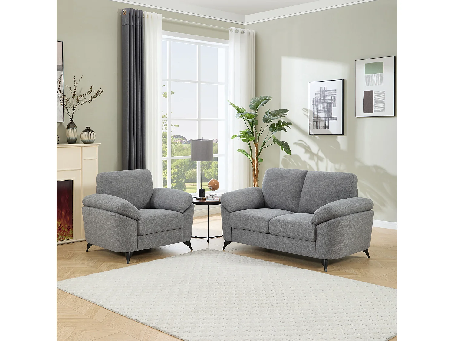 Malmo Modern Scandi Style Fabric Living Room 1+2 Seater Sofa Set