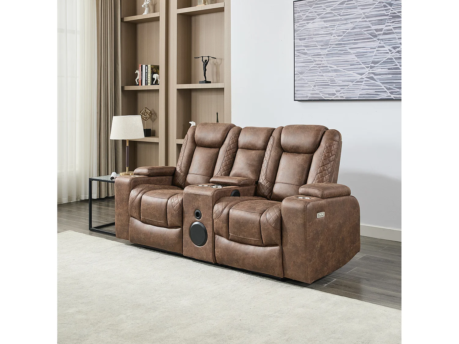 Ashton Electric Recliner 1+2 Seater Sofa Set Technology Fabric With Speakers & Usb-C Charging