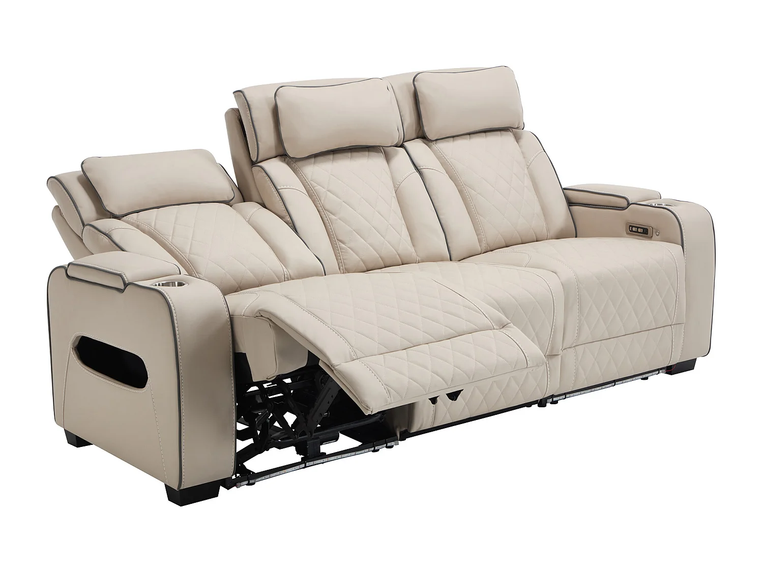 Capri Electric Recliner 1+3 Seater Sofa Set w Drinks tray & Charging