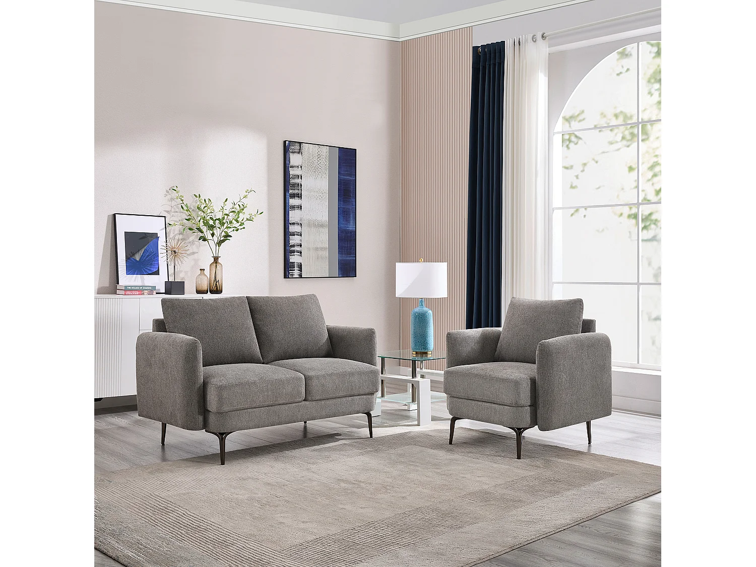 Sofia 1+2 Seater Fabric Sofa Set