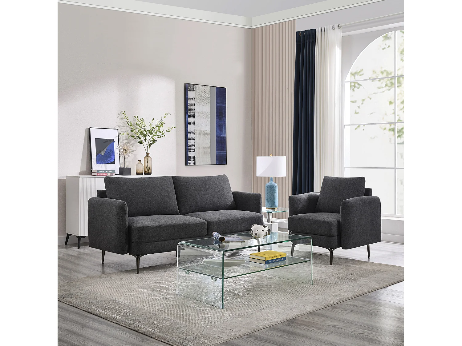 Sofia 1+3 Seater Fabric Sofa Set