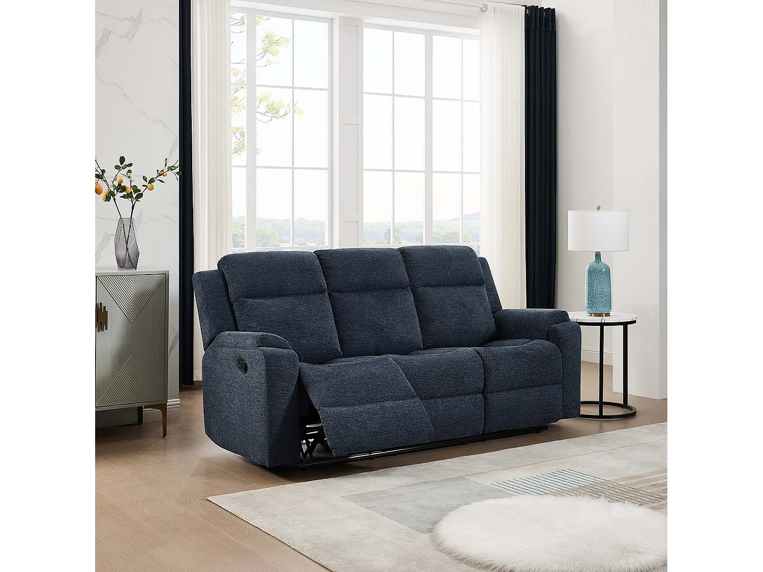 Orka 1+3 Seater Fabric Manual Recliner Sofa Set