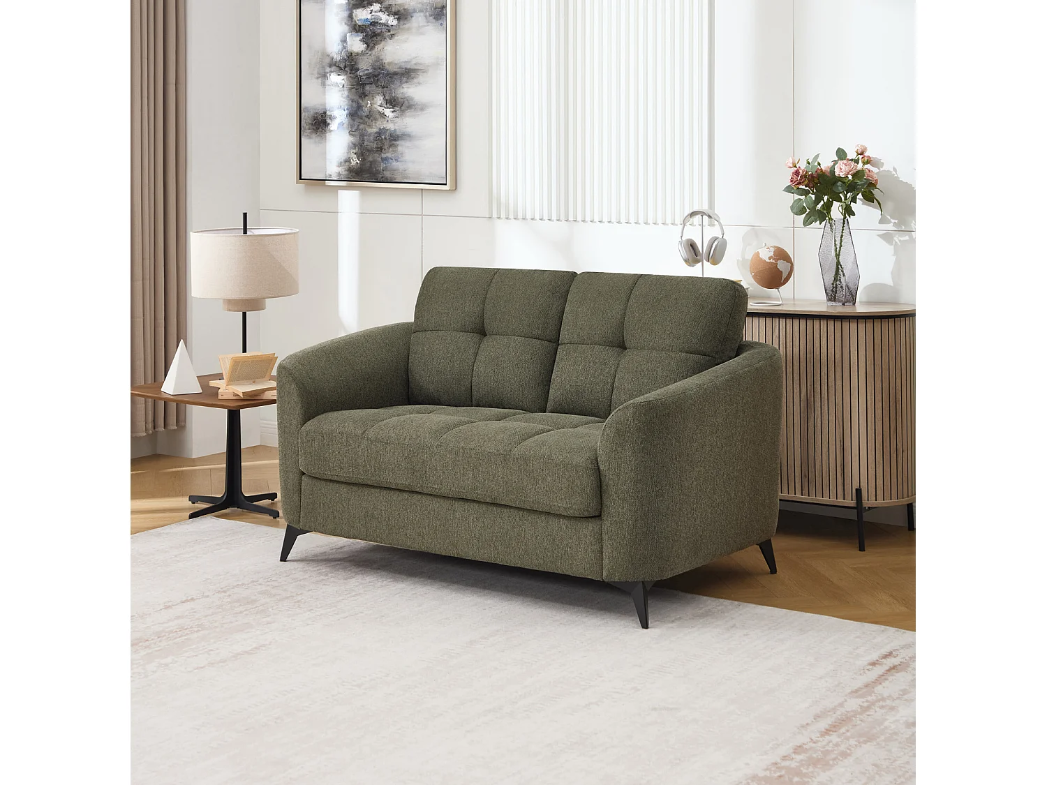 Solna 1+2 Seater Scandi Style Fabric Living Room Sofa Set