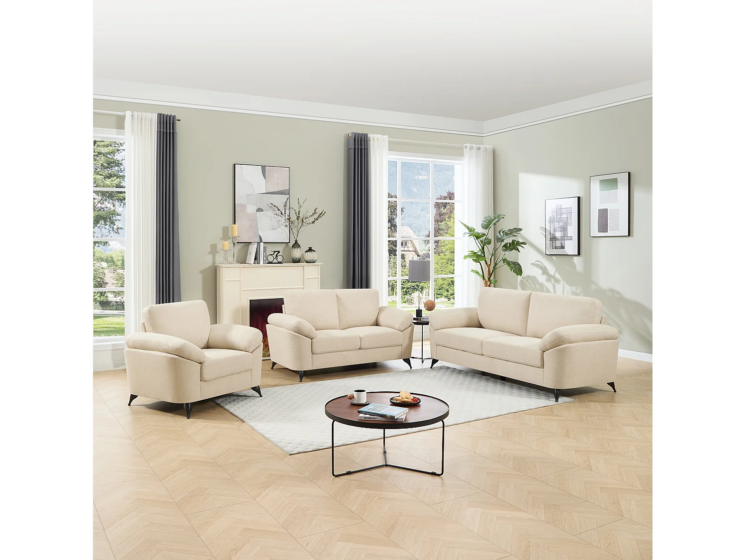 Malmo Modern Scandi Style Fabric Living Room 1+2+3 Seater Sofa Set