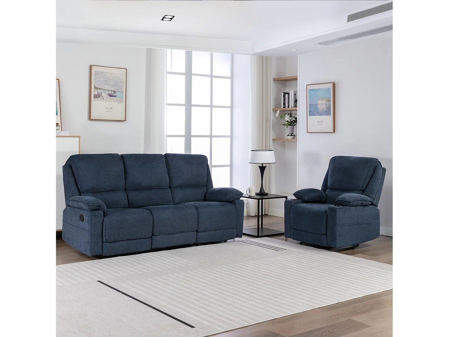 Sydney 1+3 Seater Fabric Manual Recliner Sofa Set