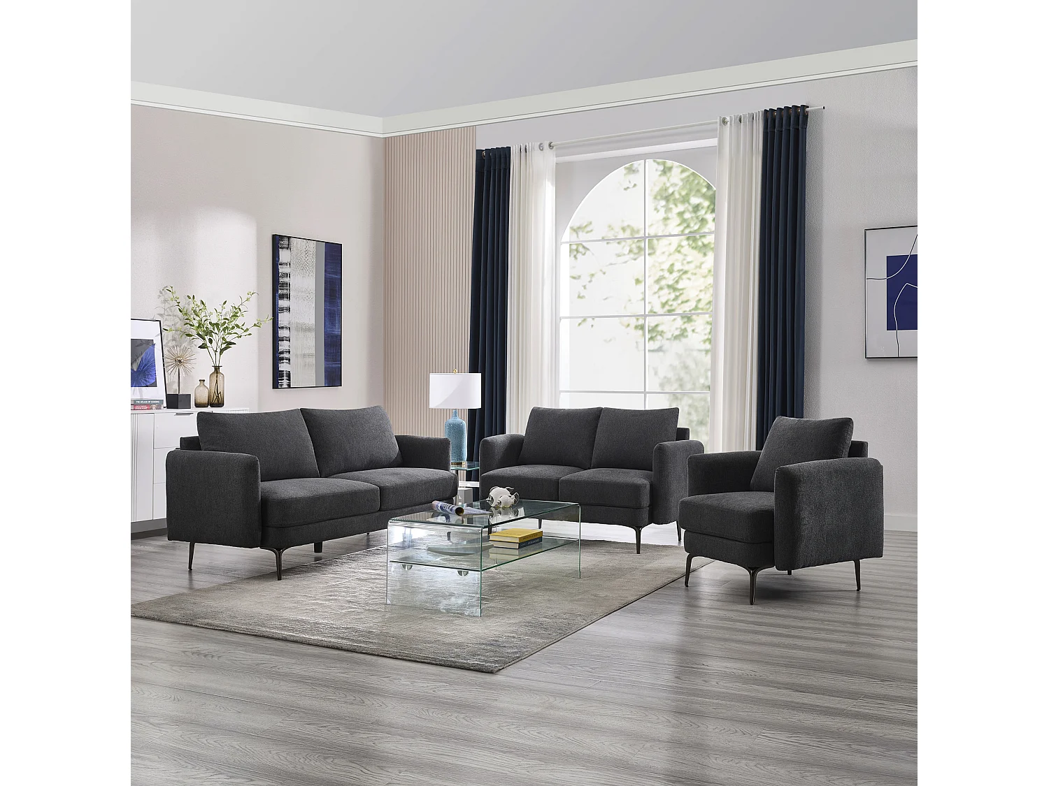 Sofia 1+2+3 Seater Fabric Sofa Set