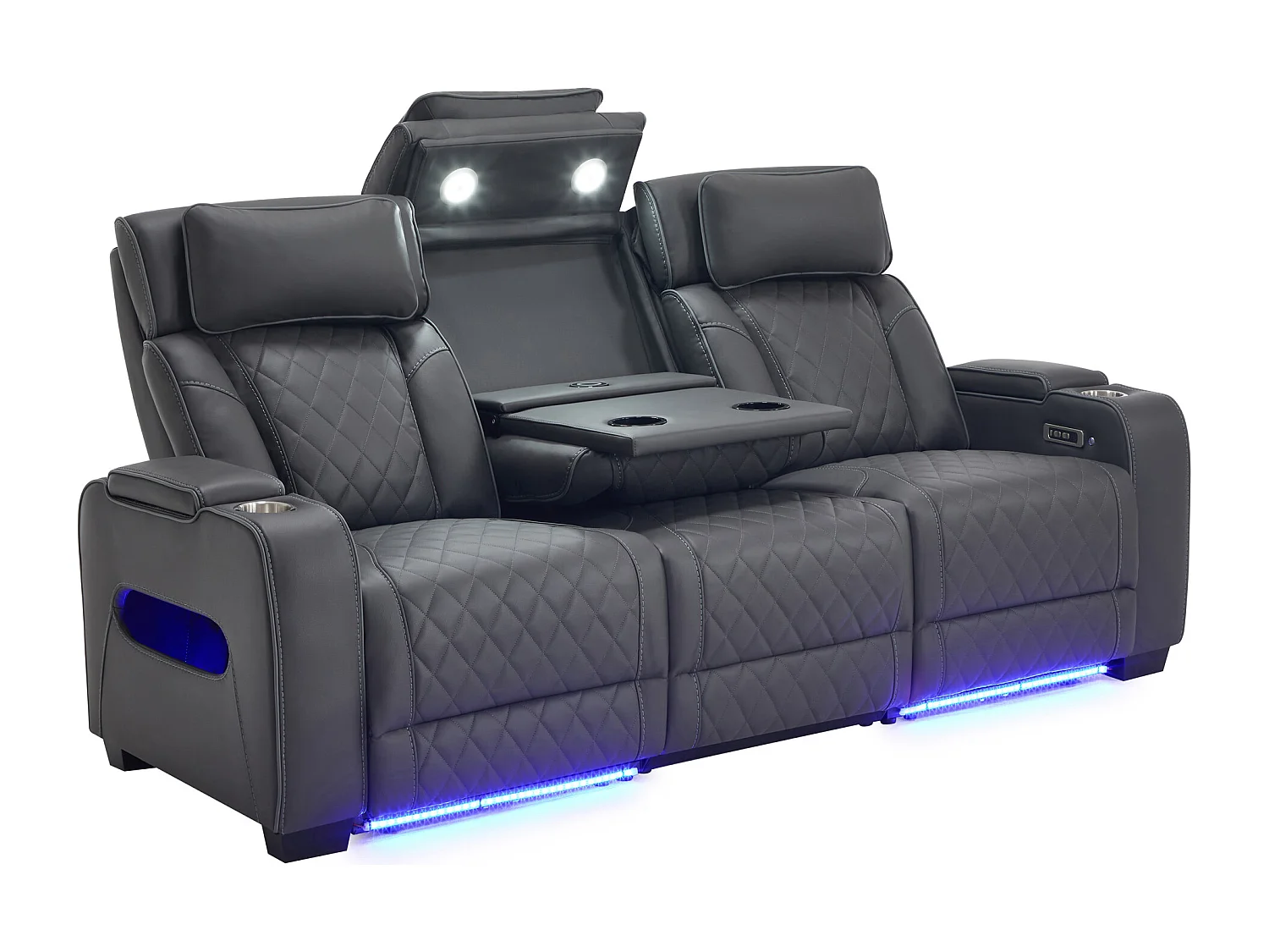 Capri Electric Recliner 1+3 Seater Sofa Set w Drinks tray & Charging