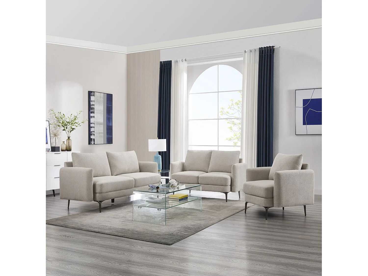 Sofia 1+2+3 Seater Fabric Sofa Set